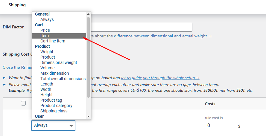 add WooCommerce table rate shipping rules