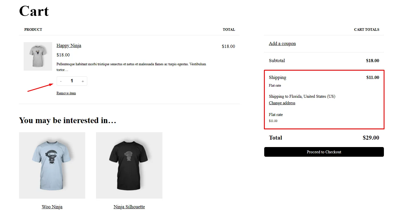 WooCommerce quantity based shipping example