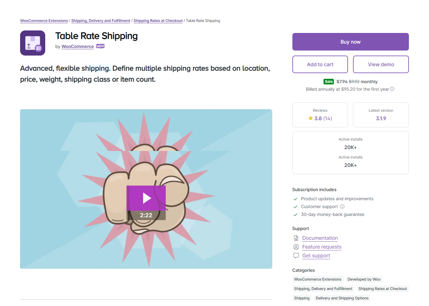 Table rate shipping plugin
