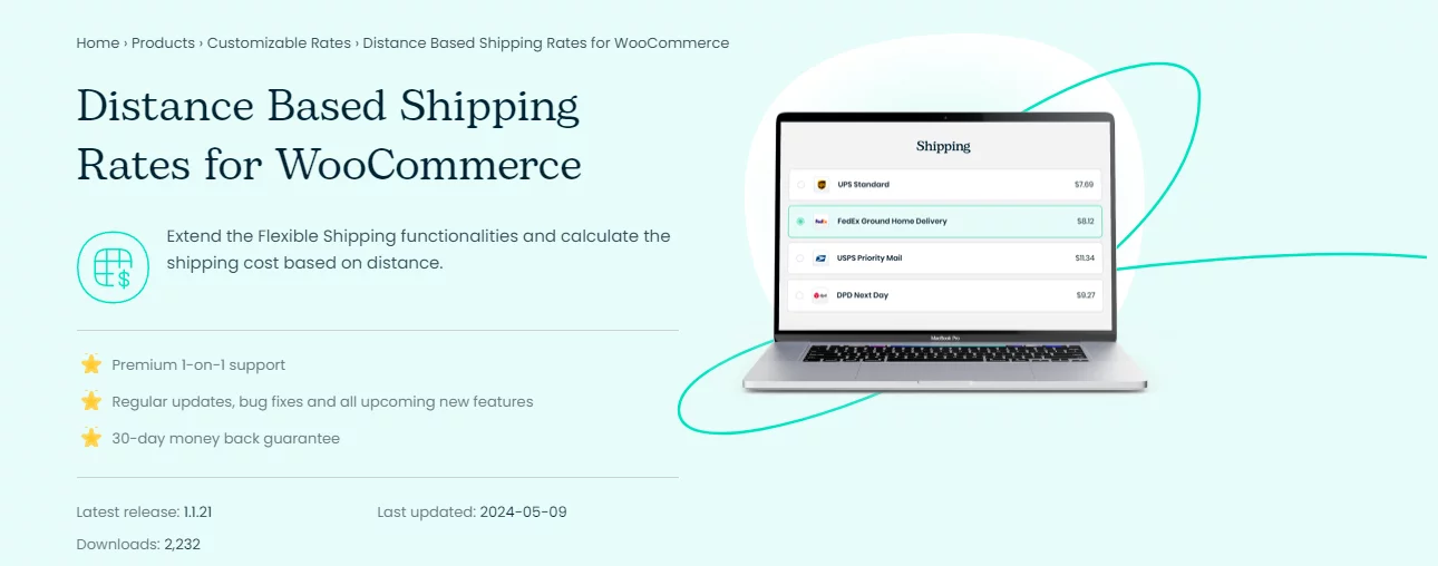 WooCommerce distance rate shipping
extension