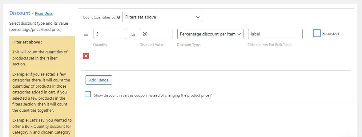 discount rules for WooCommerce quantity discount
