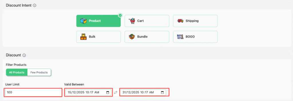 How to Setup WooCommerce First Order Discount (Easy Guide) Set a user limit and validity date