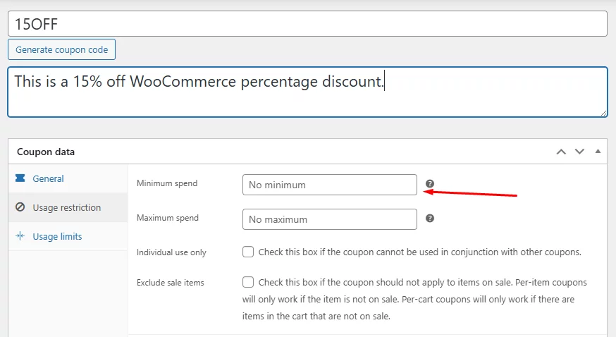 WooCommerce percentage discount on minimum spend