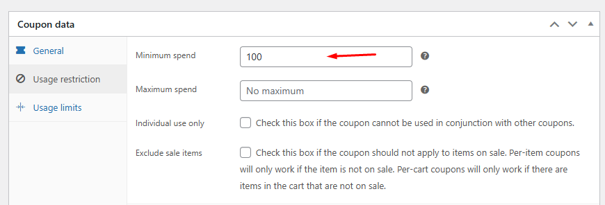 set minimum cart value