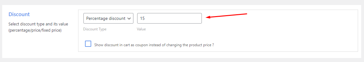 WooCommerce category discount percentage