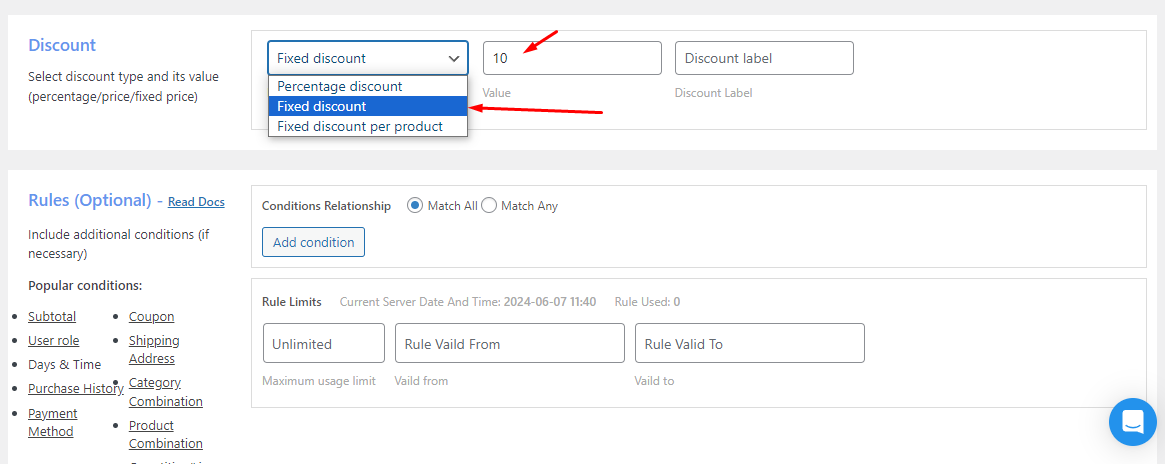 WooCommerce First Order Discount value