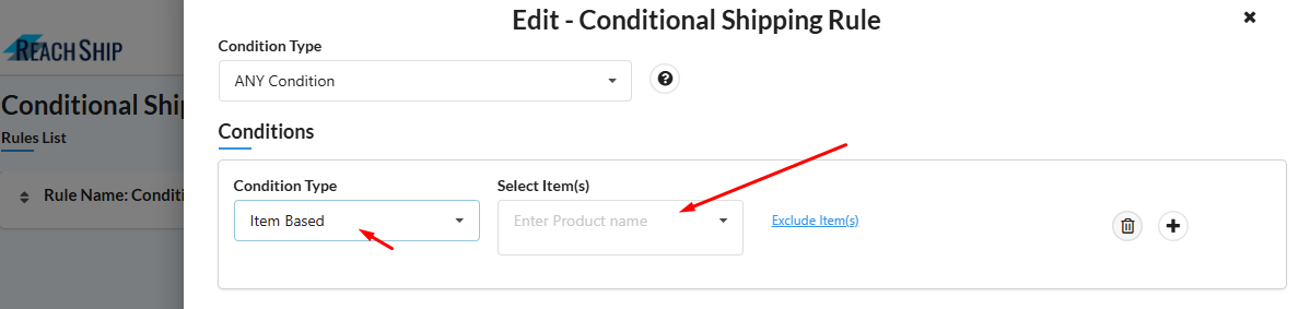 item based WooCommerce conditional shipping