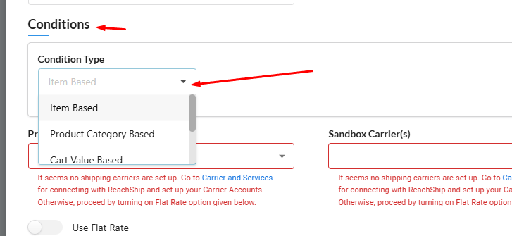 WooCommerce conditional shipping types