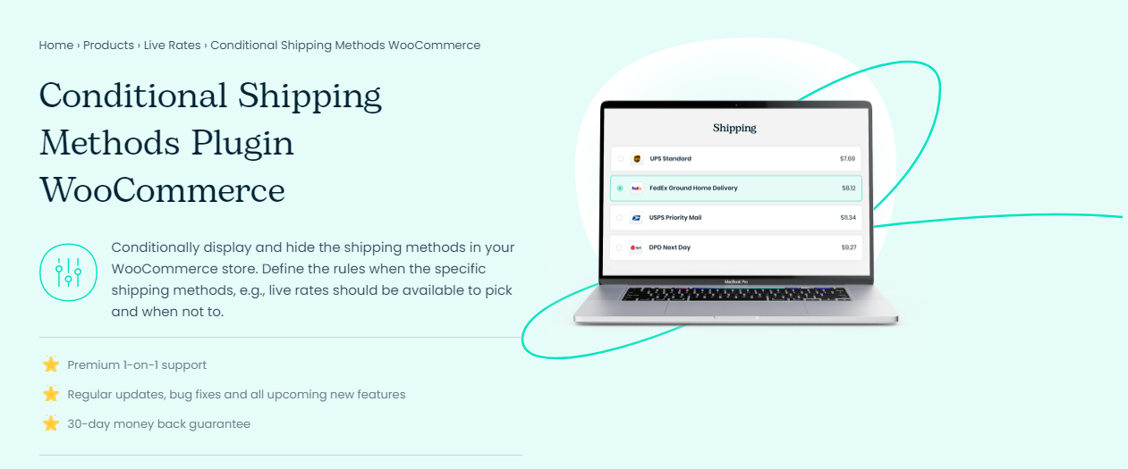 Conditional shipping plugin