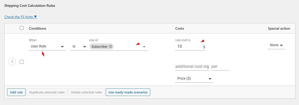 WooCommerce shipping discount based on user role