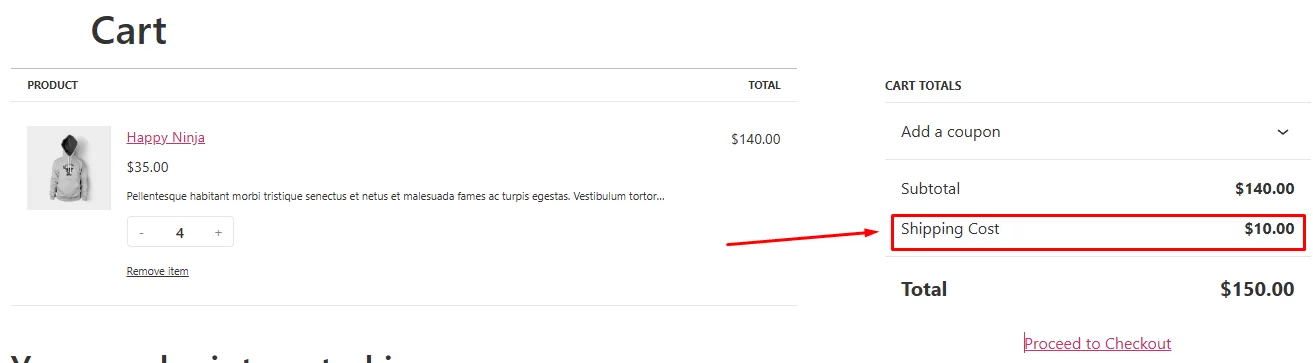 WooCommerce shipping cost based on cart total