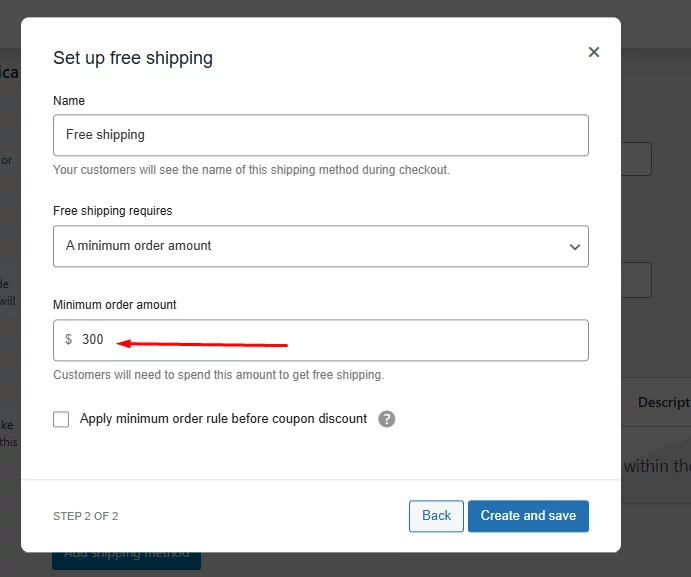 free shipping settings