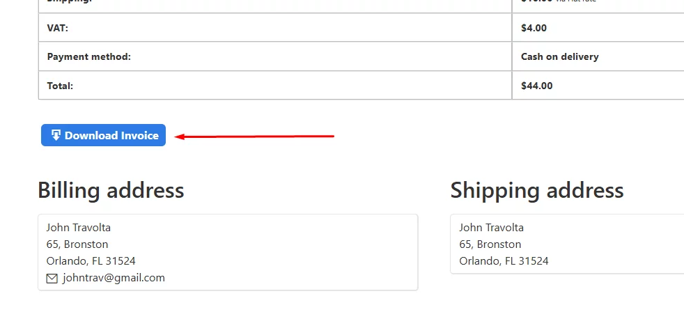 woocommerce invoice download
