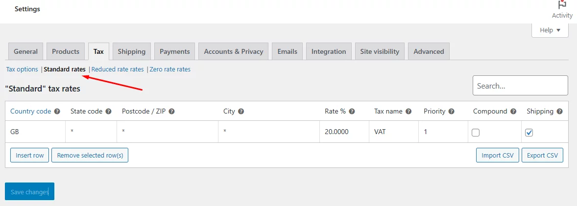 standard vat rate