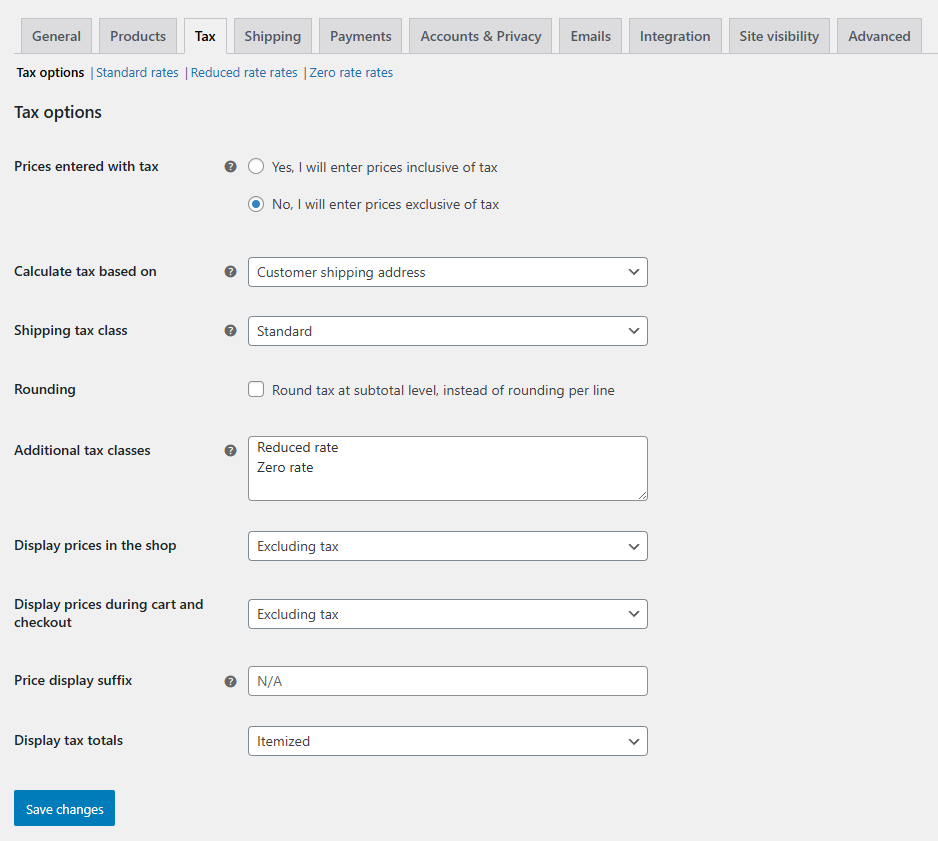 tax options to setup woocommerce add vat number to invoice