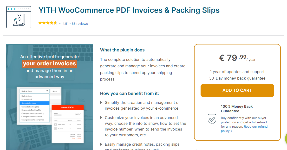 Yith - best WooCommerce pdf invoice plugin 