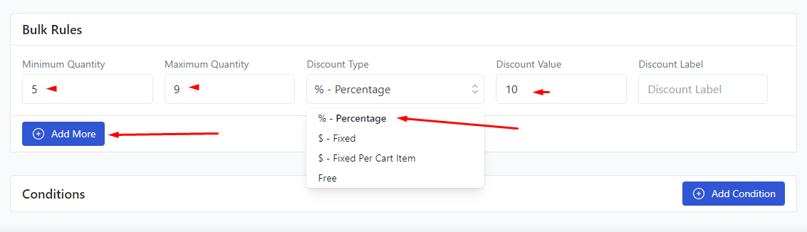 set percentage 