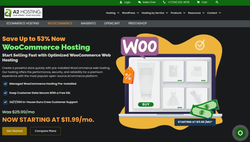 WooCommerce Hosting Service from A2 Hosting