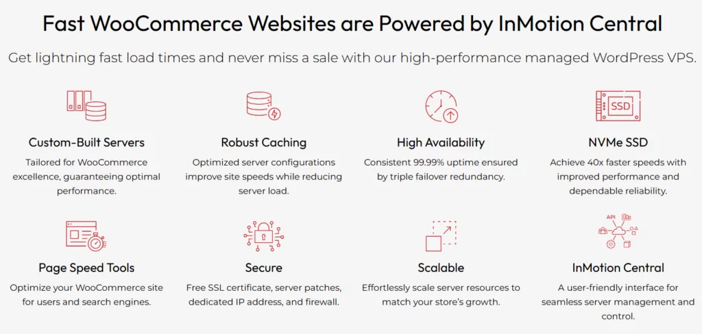 InMotion Hosting's WooCommerce Hosting Features 