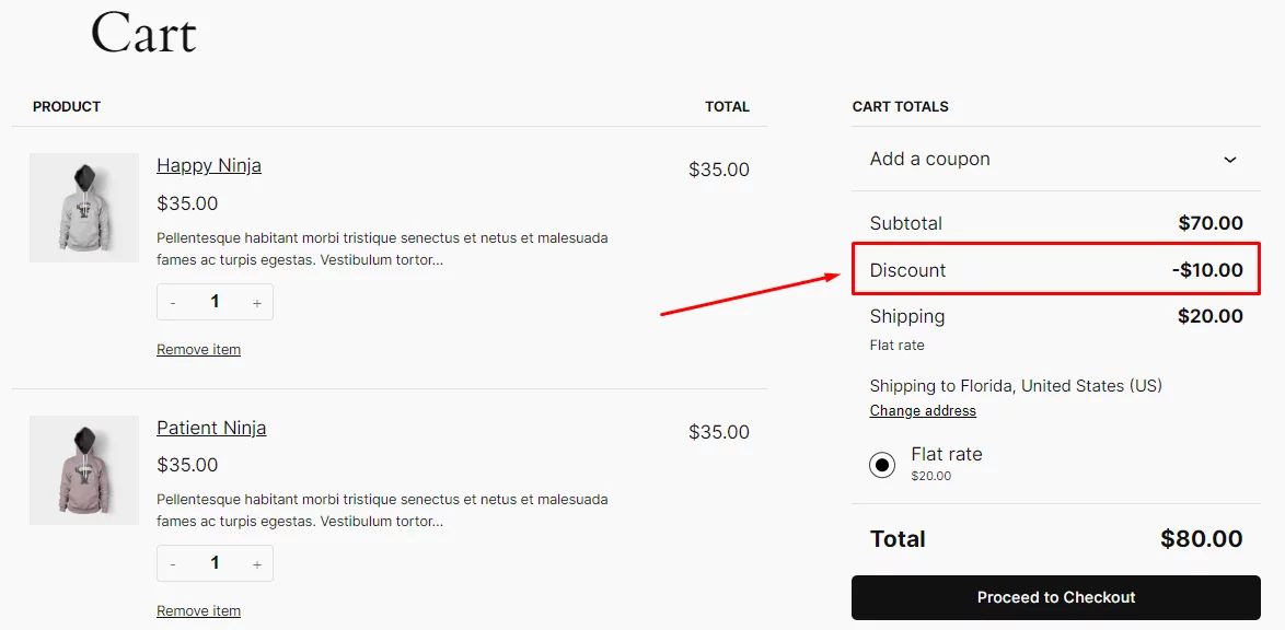 WooCommerce fixed cart discount