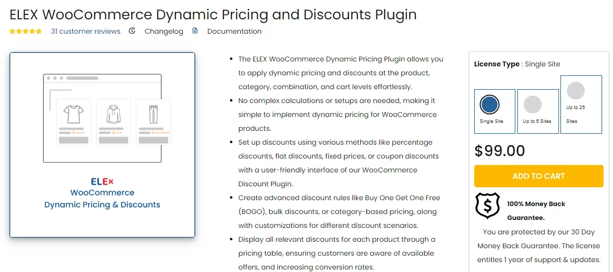 Elex WooCommerce bulk discount plugin