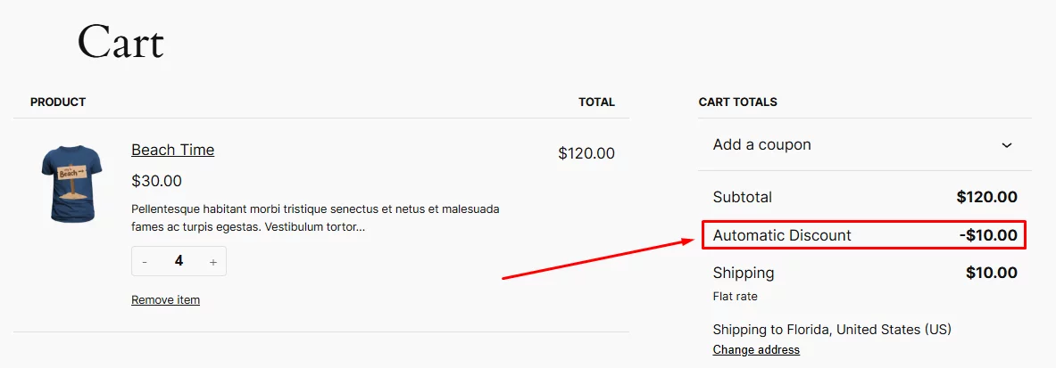 WooCommerce automatic discount