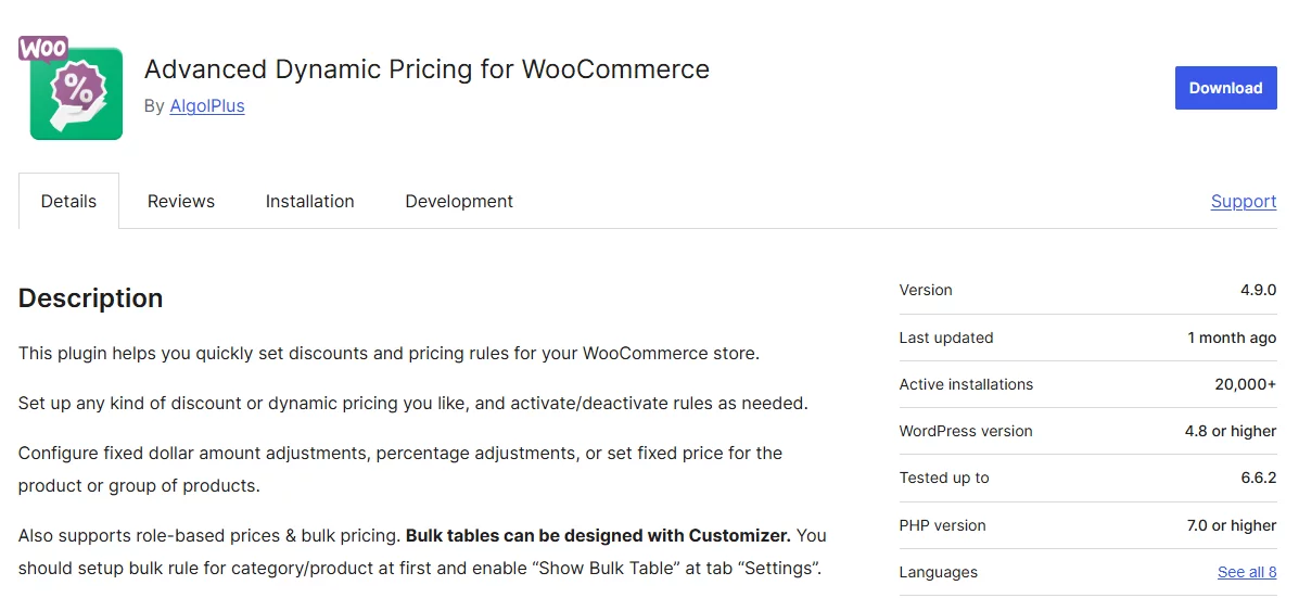 advanced dynamic pricing for WooCommerce