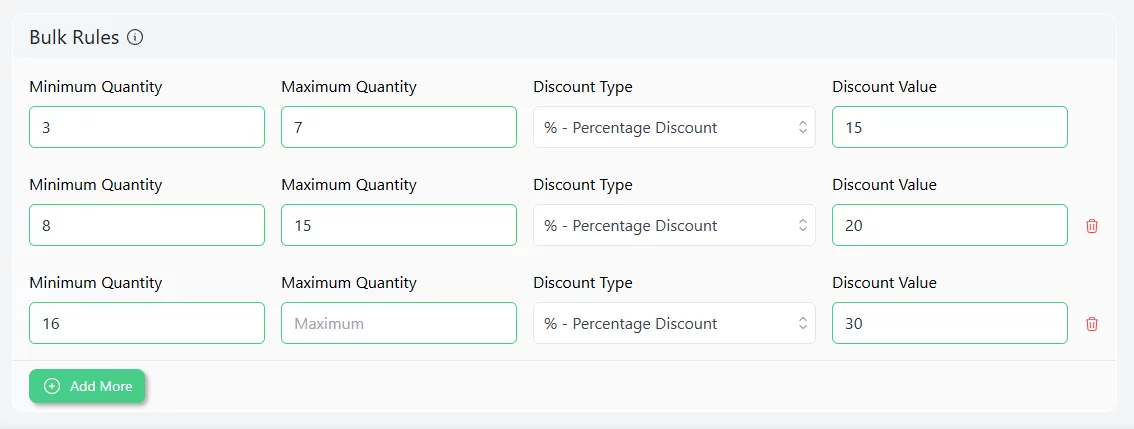 set values