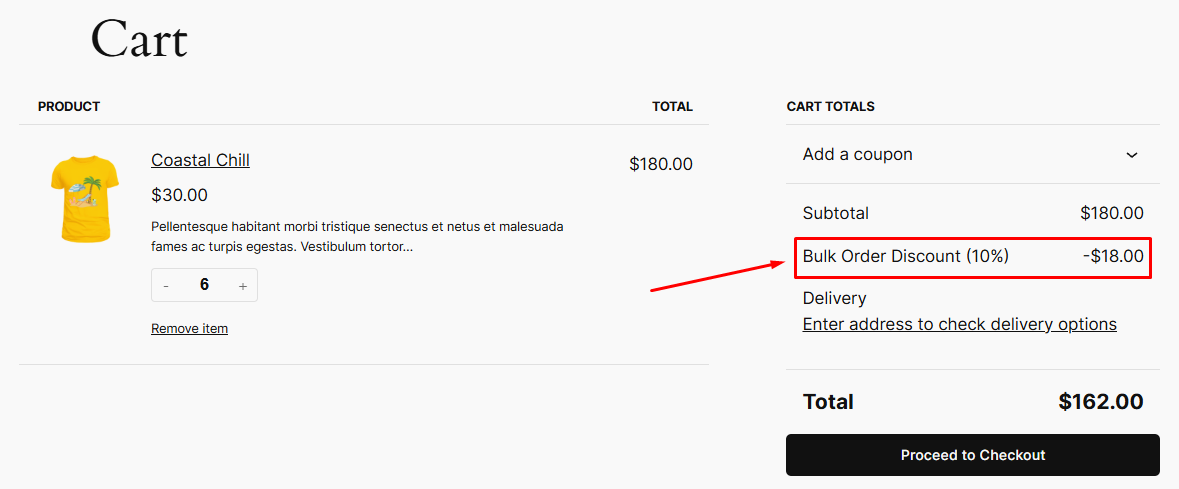 bulk order discount WooCommerce