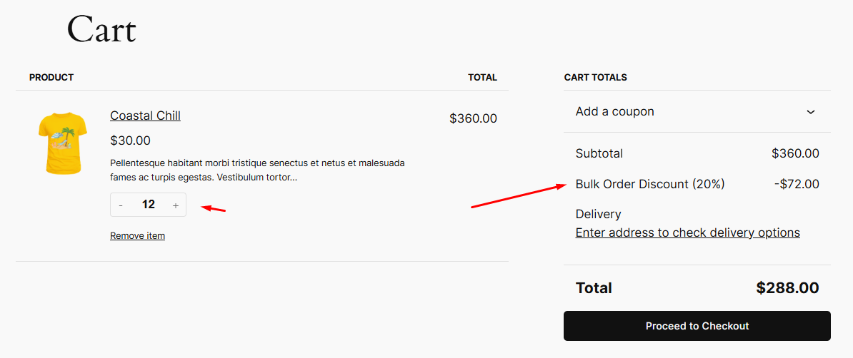 bulk order discount WooCommerce