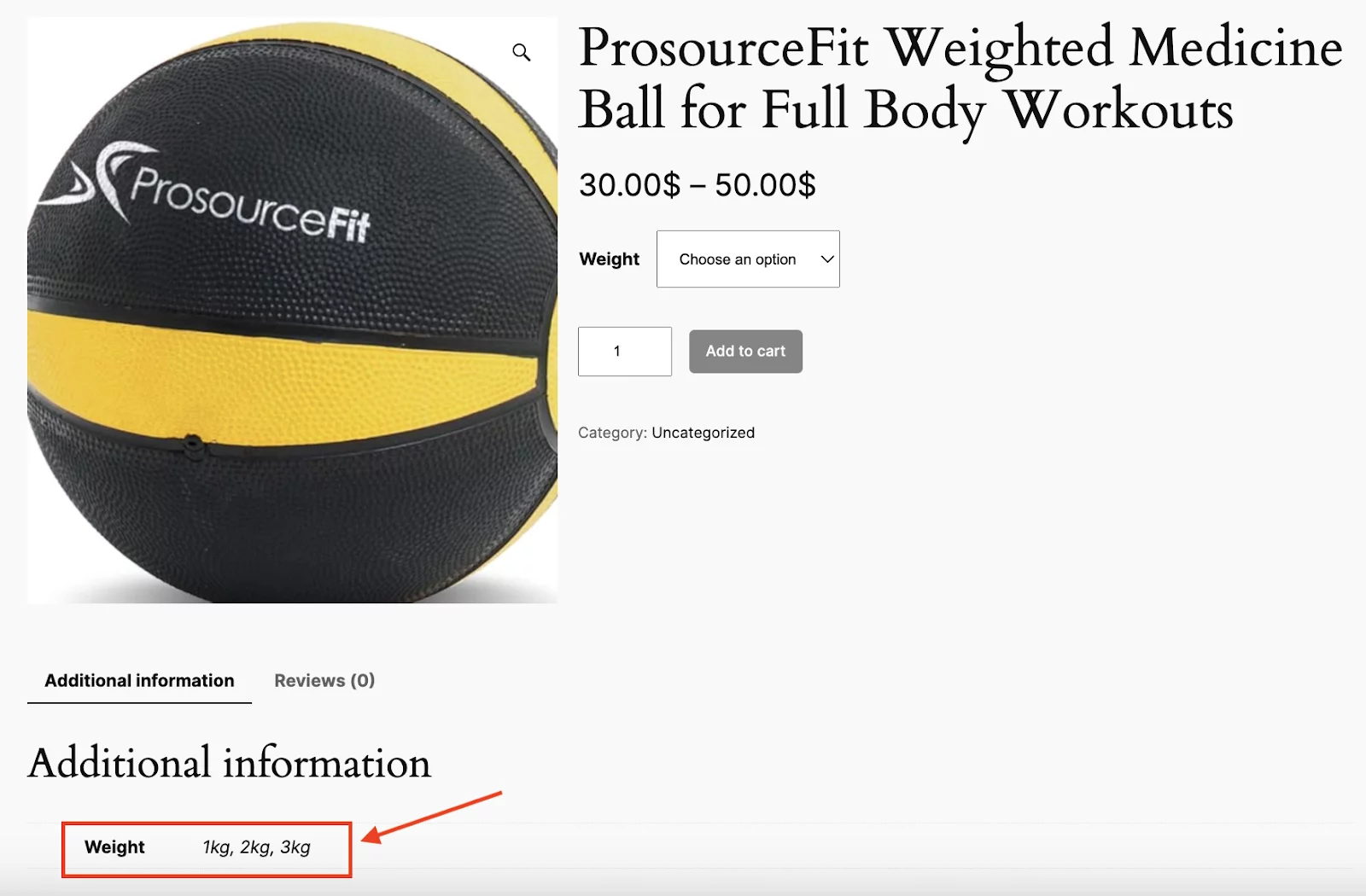 Weight WooCommerce Attribute