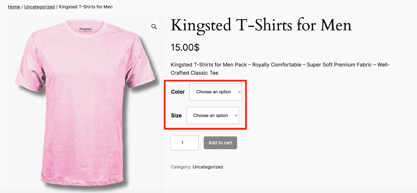 Color and Size properly added to WooCommerce product