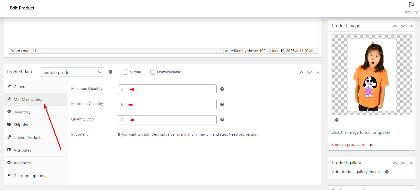 how to set minimum order quantity in WooCommerce
