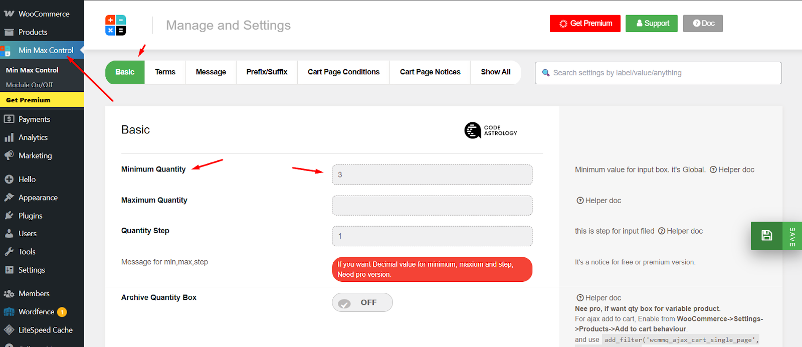 how to set minimum order quantity in WooCommerce
