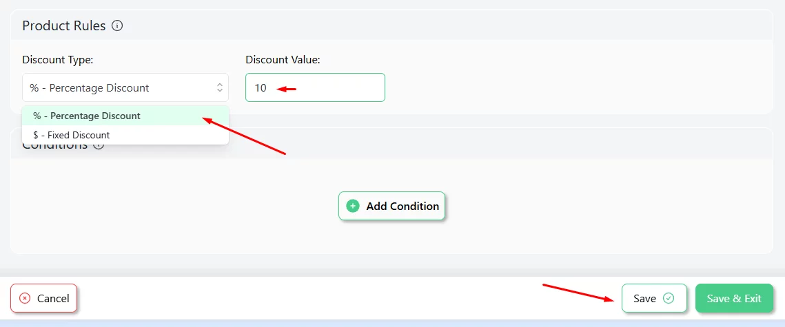 set value