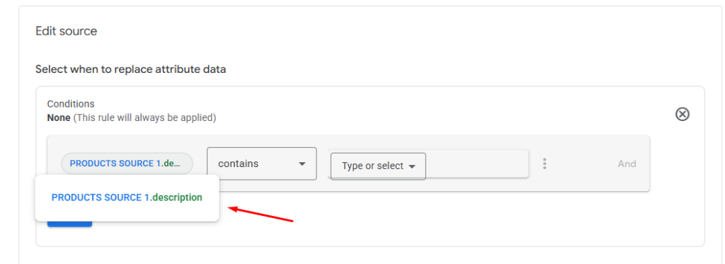 How to Fix Missing Product Description in Google Merchant Center attribute condition