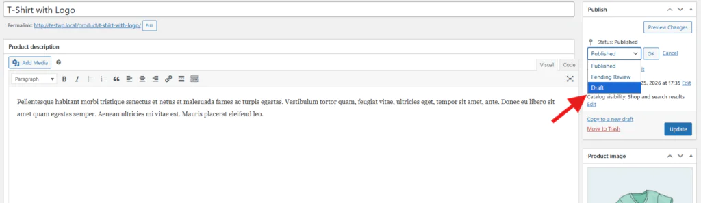 How to Change Product Status to Draft in WooCommerce?