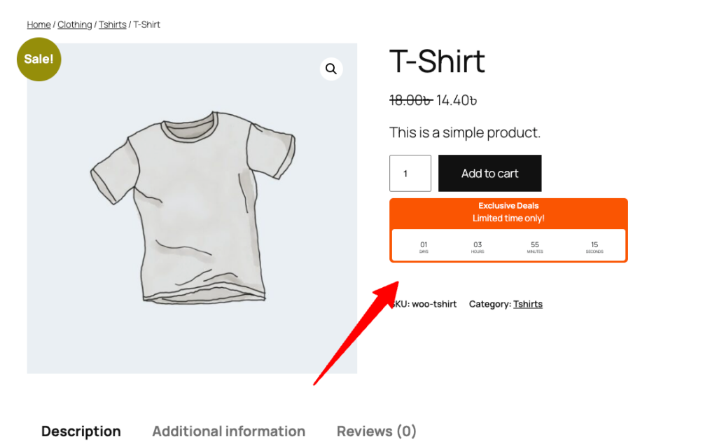product page countdown timer badge