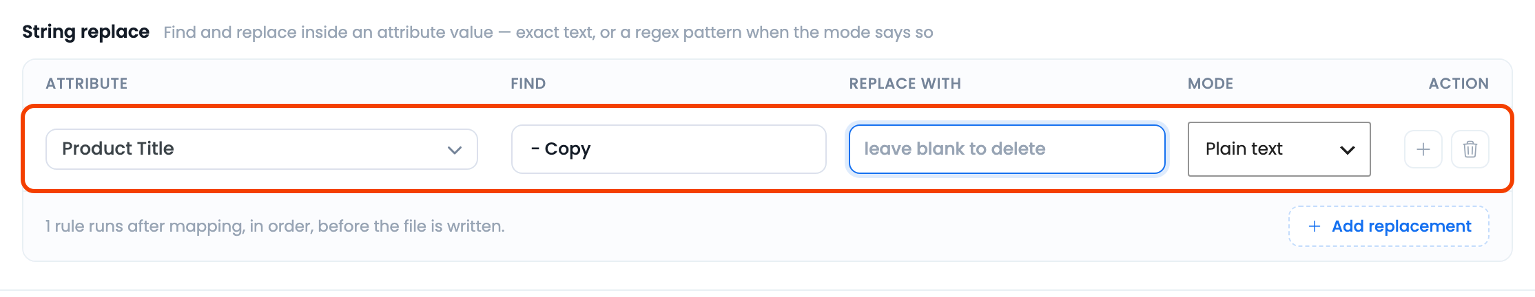 How to Find and Replace Any Word (String) in Your Feed? CTX Feed Make Feed Filters tab, where the String replace find-and-replace rules live