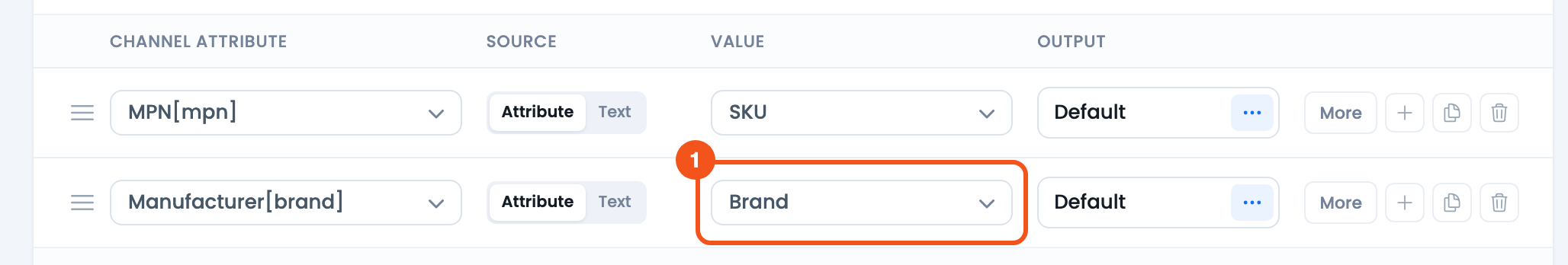 How to add Brand plugin data into feed? CTX Feed Config tab with the Manufacturer row set to the Brand field from Custom Fields by CTX Feed