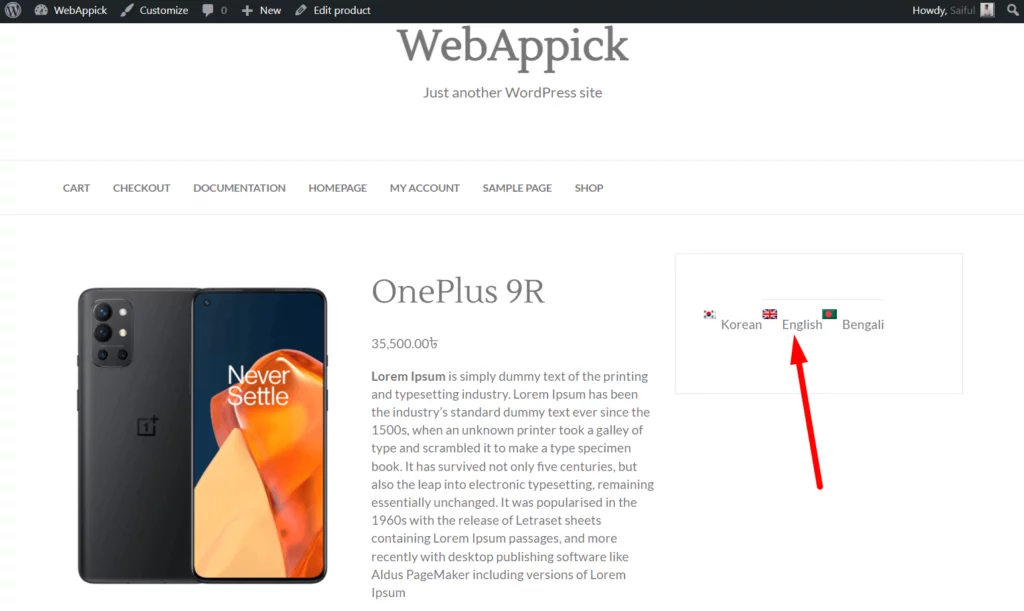 How WPML Integrates with Challan for Multi-Language Product description page in English