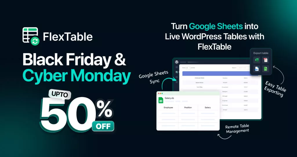 Best WordPress Plugins Black Friday Deals 2025: Save Big on Top Plugins, Themes, and more! Best WordPress Plugins Black Friday Deals 2025: Save Big on Top Plugins, Themes, and more! - FlexTable