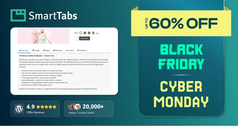 Best WordPress Plugins Black Friday Deals 2025: Save Big on Top Plugins, Themes, and more! Smart Tabs Black Friday Deal 2025