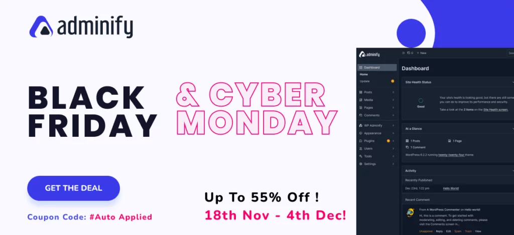Best WordPress Plugins Black Friday Deals 2025: Save Big on Top Plugins, Themes, and more! WP Adminify Black Friday Deal 2025