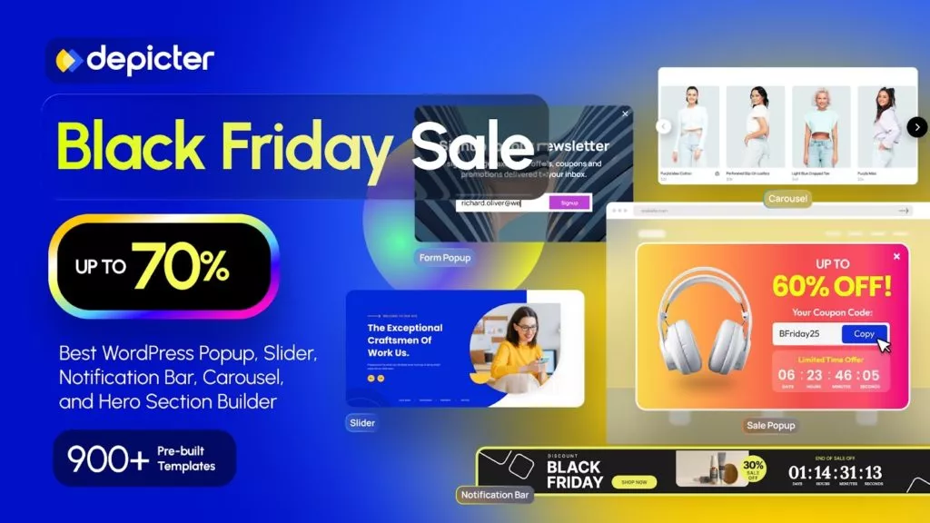 Best WordPress Plugins Black Friday Deals 2025: Save Big on Top Plugins, Themes, and more! Depicter Black Friday Deal 2025