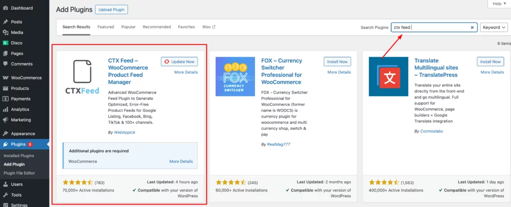 How to Generate Product Feed for ChatGPT in WooCommerce with CTX Feed Plugin insall ctx feed for chatgpt product feed